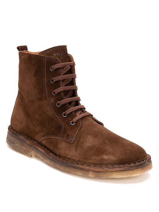 Frau Men's Suede Boots Tabac Brown