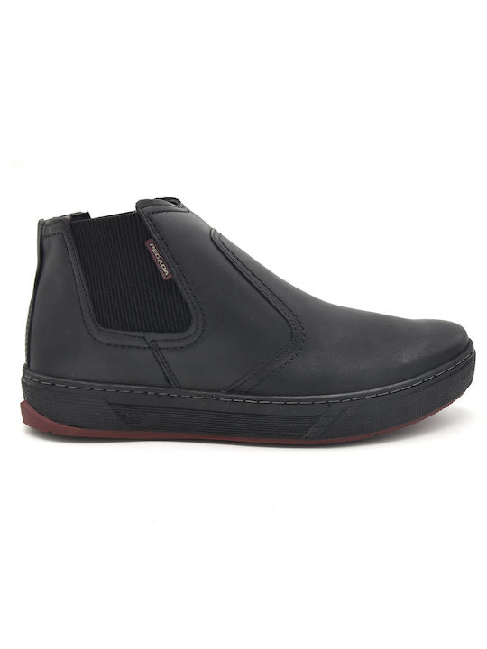 Pegada Men's Leather Chelsea Ankle Boots Black