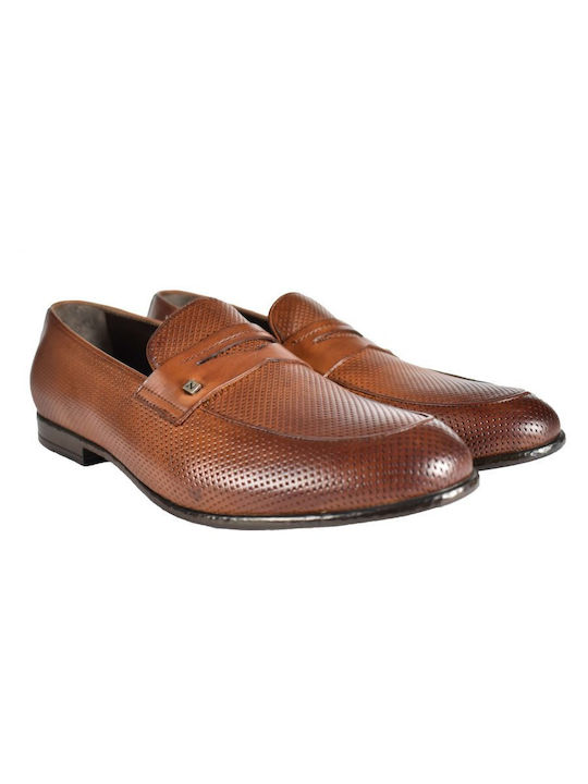 Monte Napoleone Men's Leather Loafers Brown