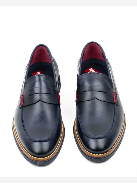 Δερμάτινα Ανδρικά Loafers σε Μπλε Χρώμα