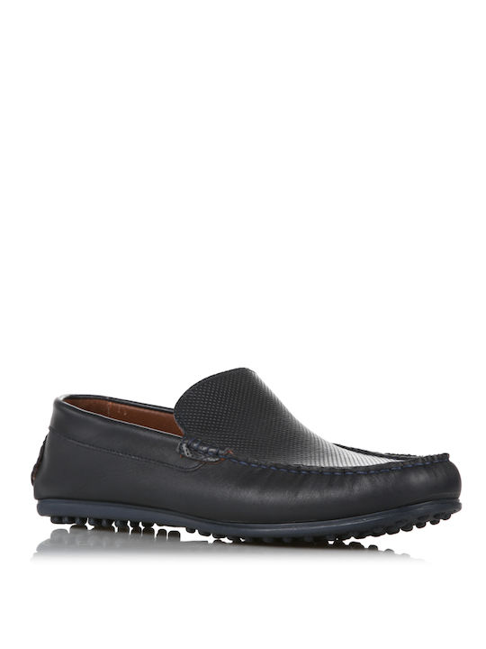 Antonio Shoes Men's Leather Moccasins Blue