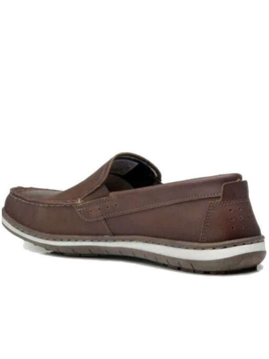 Δερμάτινα Ανδρικά Loafers σε Καφέ Χρώμα