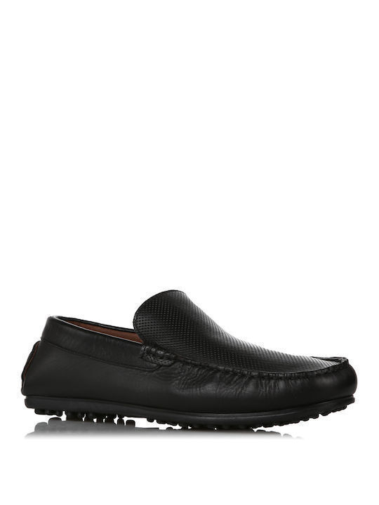 Antonio Shoes Men's Leather Moccasins Black