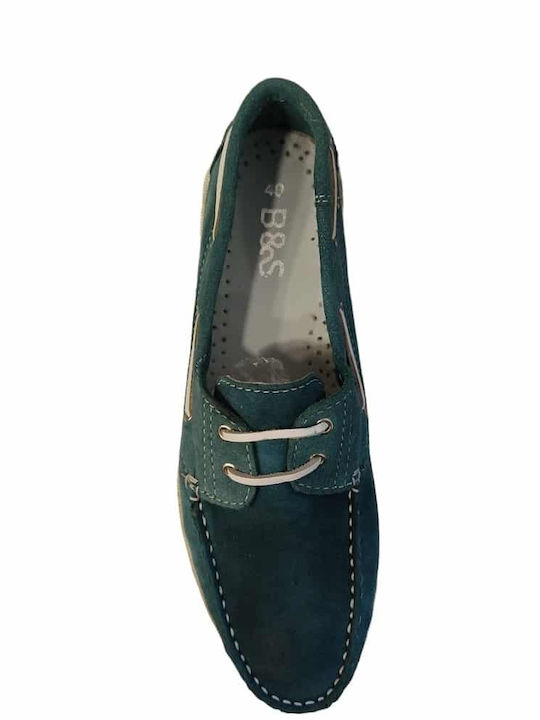 B&S Men's Leather Loafers Blue