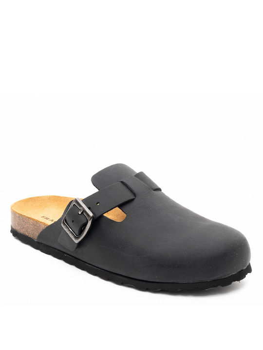 Frau Men's Leather Slippers Black