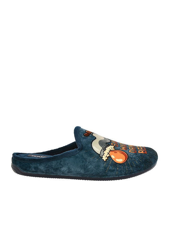 Men's Printed Slippers Blue