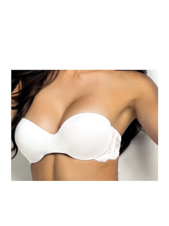 Sielei Strapless Balconette Λευκό Σουτιέν