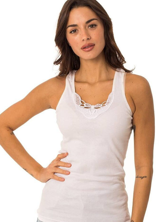 Women's T-Shirt with Spaghetti Strap White