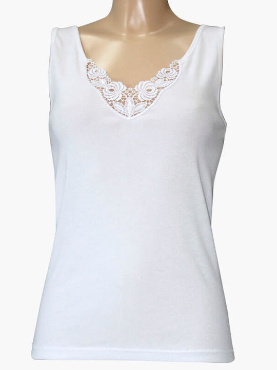 A.A UNDERWEAR Women's Sleeveless Cotton T-Shirt White