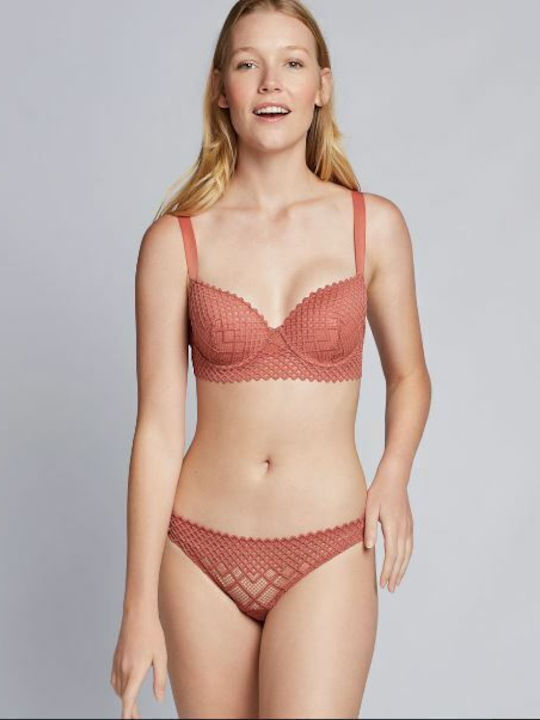 Gisela Dantelat Set de Lenjerie Sutien cu Slip Roz