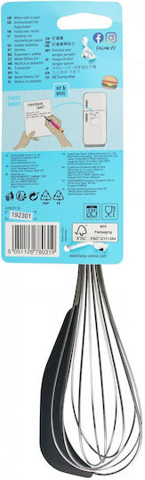 Tasty Egg Beater Stainless Steel Integrated Silicone Spatula 31cm Non-slip Handle Soft Grip