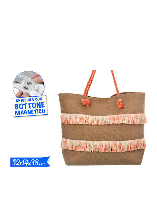 Golden Hill Stoff Strandtasche Braun