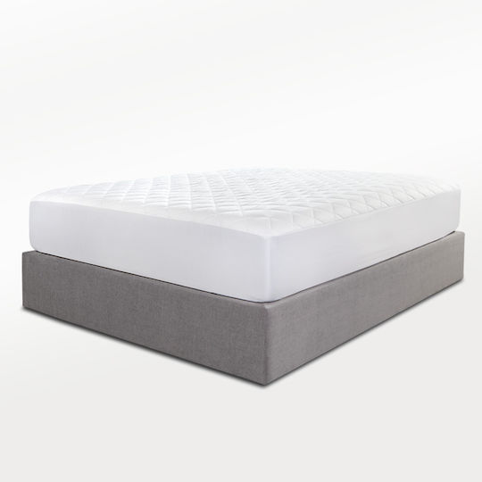 Aigaion Schutzauflage Einzel mit Rock Weiß 100x200+40cm