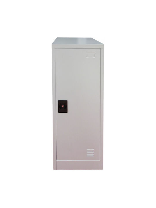 Single-leaf Metal Outdoor Storage Cabinet with Locking Capability with 3 Shelves 40x40x120 cm