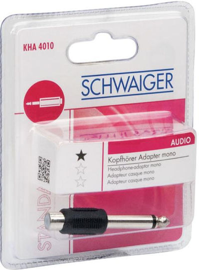 Schwaiger Stecker 6,3mm Klinke Stereo männlich Silber (KHA4010533)