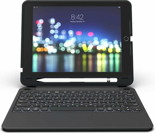 Zagg Slim Flip Cover με Πληκτρολόγιο στα Αγγλικά US Μαύρη (iPad Pro 2020 12.9")