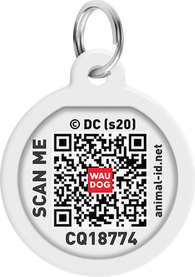 Идентификационен знак за куче Кръгла Smart ID Метал 2.5x2.5см