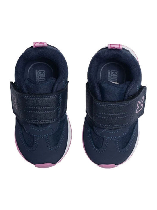 Παιδικά Sneakers Ανατομικά με Σκρατς Navy Μπλε