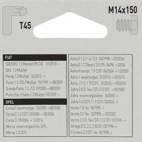 XLTech Carter's Ladium tapa Car for Opel Corsa / Astra / Frontera / Meriva / Omega / Vectra / Zafira Fiat 500L / Panda / Punto / Grande Punto / 500