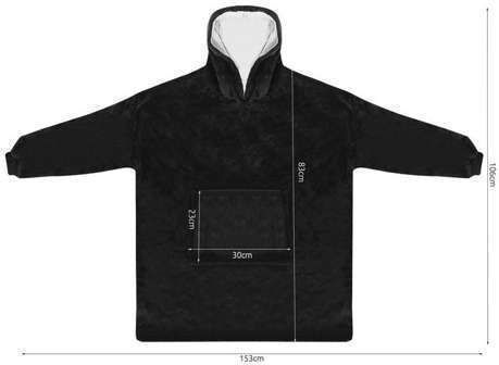 Ruhhy Κουβέρτα Fleece με Μανίκια 106x153εκ. Μαύρη