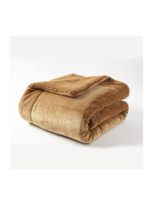 Αιγαίον Κουβέρτα Sherpa Καναπέ 130x180εκ. Καφέ