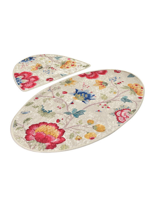 L'Εssentiel Maison Non-Slip Bath Mats Set Oval Multicolour 2pcs