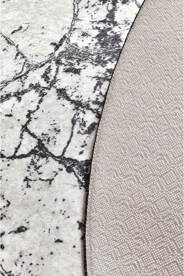 Mijolnir Rutschfest Badematte Synthetisch,Polyester/Cotton/Leather Rund Weiß 100x100cm