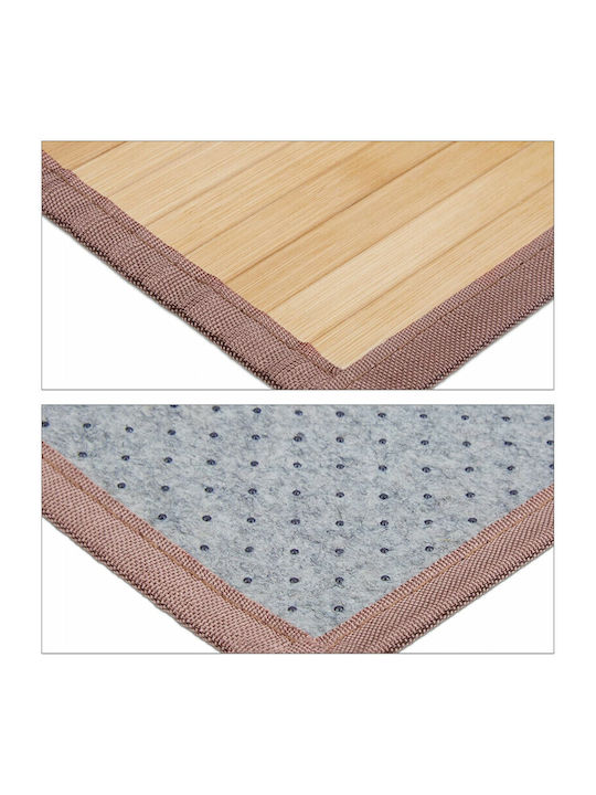 Relaxdays Covoraș de Baie Lemn 10024084 Maro 45x80buc