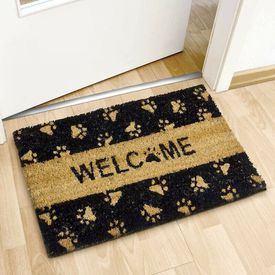 Relaxdays Covor de Intrare din Cocos cu Suport Antiderapant Maro 60x40buc Grosime 15mm