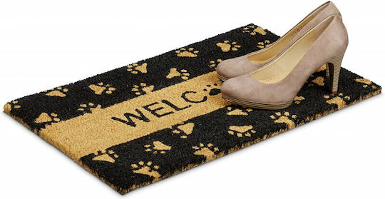 Relaxdays Covor de Intrare din Cocos cu Suport Antiderapant Maro 60x40buc Grosime 15mm