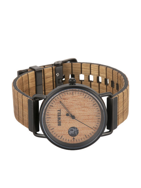 Bewell Hera Acacia Γυναικείο Ρολόι 40mm Μπαταρίας με Καφέ Ξύλινο Μπρασελέ