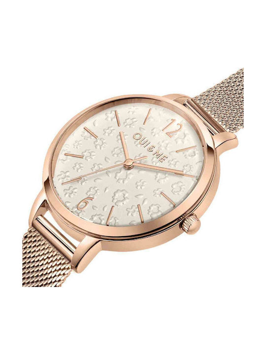Oui & Me Fleurette Women's Watch with Pink Gold Metal Bracelet