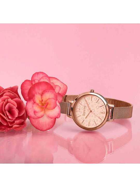 Oui & Me Fleurette Women's Watch with Pink Gold Metal Bracelet
