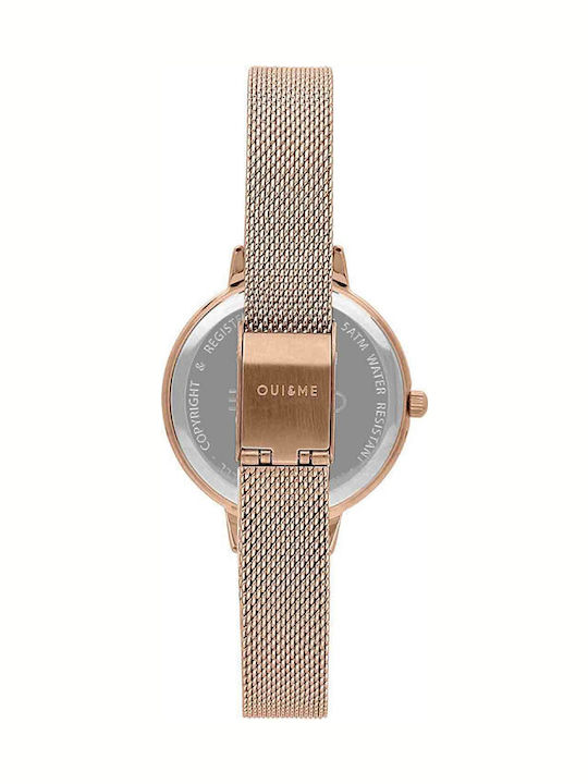 Oui & Me Fleurette Women's Watch with Pink Gold Metal Bracelet