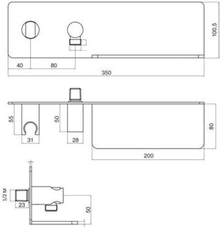 Piccadilly Set Bereitstellung & Telefon-Set Einbau für Dusche 1 Ausfahrt Silber