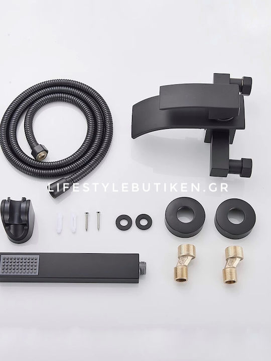 Mixing Bathtub Shower Faucet Complete Set Black