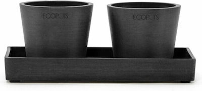 Ecopots 74.030.20A Rectangular Plate Pot Gray 20x10cm