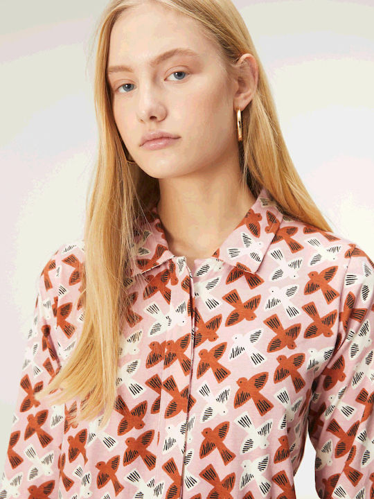 Women's Long-sleeved One-piece Suit Pink