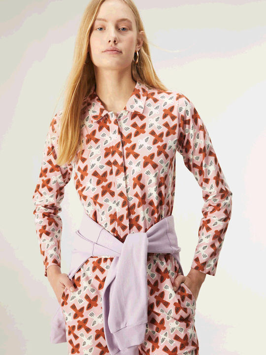 Women's Long-sleeved One-piece Suit Pink