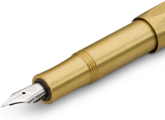 Kaweco BRASS Sport Writing Pen Extra Fine Gold made of Brass with Blue Ink