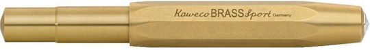 Kaweco BRASS Sport Writing Pen Fine Gold made of Brass with Blue Ink