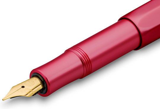Kaweco Stilou Medium Roșu Din Aluminiu Cu Cerneală Albastră