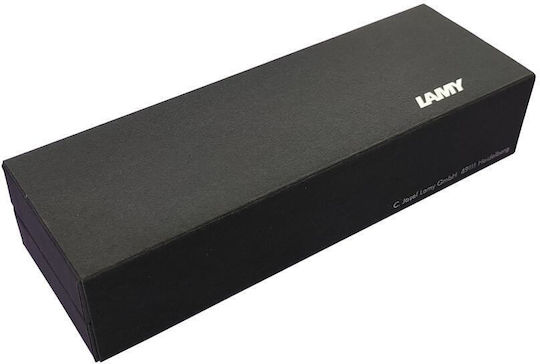 Lamy Füllfederhalter Mittel Silber aus Stahl mit Blauer Tintenfarbe