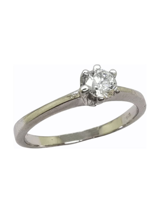 Aris Dentopoulos Jewellery Μονόπετρο από Ασήμι με Ζιργκόν