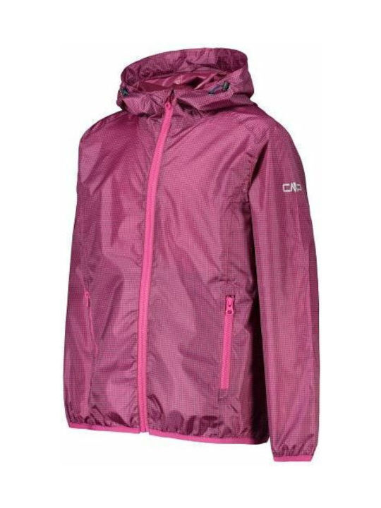 CMP Waterproof Girls Sports Jacket Burgundy with Ηood