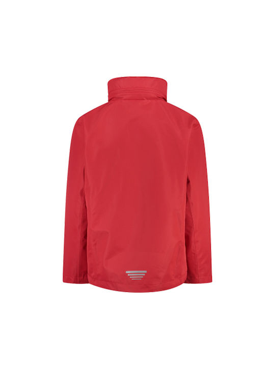 CMP Windproof & Waterproof Boys Casual Jacket Red with Ηood