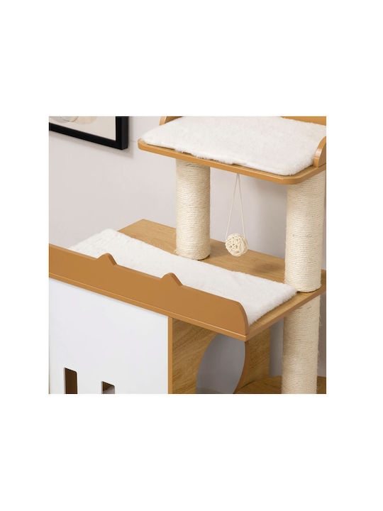 Pawhut Scratching Post Cat Trees Brown 60x48x133cm