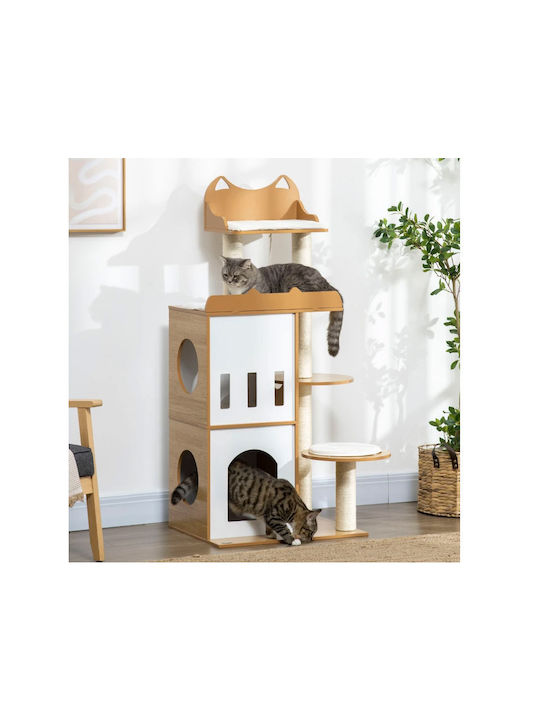 Pawhut Scratching Post Cat Trees Brown 60x48x133cm