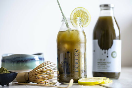 Ήδιστον Matcha Ice Tea Λεμόνι Συμπυκνωμένο Χωρίς Ανθρακικό, Βιολογικό σε Φιάλη 750ml