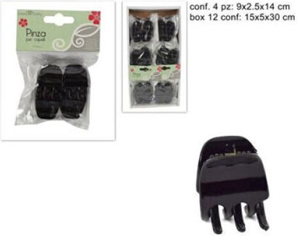 Due esse Set Clame De Păr Negru 4 Bucăți